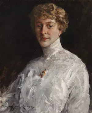 Lady in a White Blouse by William Merritt Chase Oil Painting