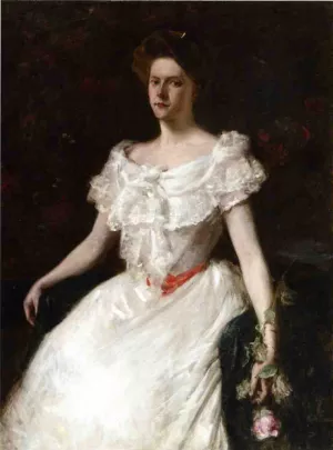 Lady with a Rose by William Merritt Chase - Oil Painting Reproduction
