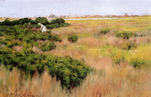Landscape, near Coney Island by William Merritt Chase - Hand-Painted Oil Painting Reproduction