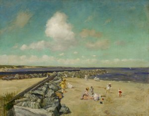 Morning at Breakwater, Shinnecock by William Merritt Chase Oil Painting