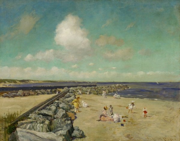 Morning at Breakwater, Shinnecock  by William Merritt Chase - Hand-Painted Oil Painting Reproduction