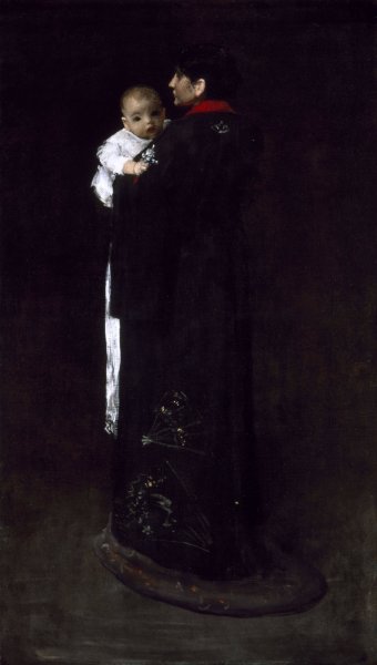 Mother And Child  by William Merritt Chase - Hand-Painted Oil Painting Reproduction