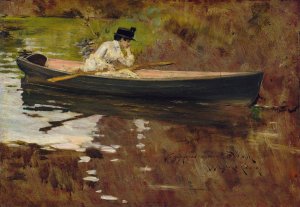 Mrs. Chase in Prospect Park by William Merritt Chase Oil Painting