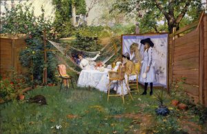 Open Air Breakfast by William Merritt Chase Oil Painting