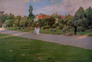 Park in Brooklyn by William Merritt Chase - Oil Painting Reproduction