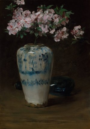 Pink Azalea, Chinese Vase by William Merritt Chase Oil Painting