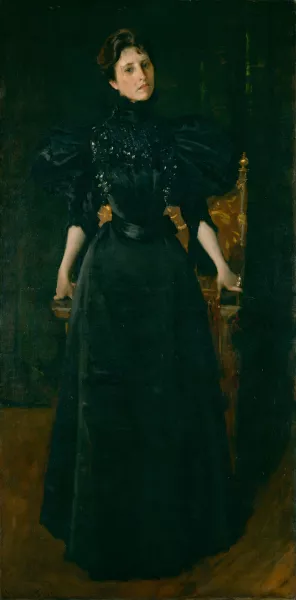 Portrait of a Lady in Black by William Merritt Chase Oil Painting