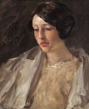 Portrait of Esther M. Groome by William Merritt Chase Oil Painting