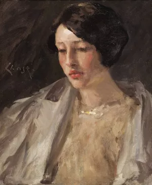 Portrait of Esther M. Groome by William Merritt Chase Oil Painting