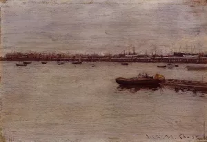 Repair Docks, Gowanus Pier by William Merritt Chase - Oil Painting Reproduction