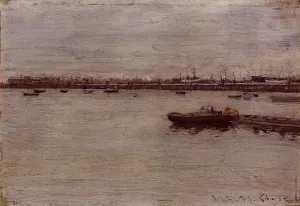 Repair Docks, Gowanus Pier painting by William Merritt Chase