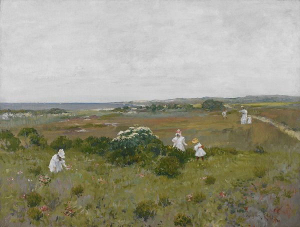Seaside Flowers  by William Merritt Chase - Hand-Painted Oil Painting Reproduction