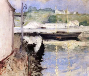 Sheds and Schooner, Gloucester by William Merritt Chase Oil Painting