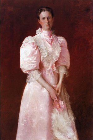 Study in Pink aka Portrait of Mrs. Robert P. McDougal Oil painting by William Merritt Chase