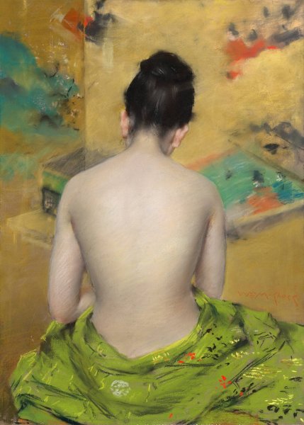 Study of Flesh Color and Gold  by William Merritt Chase - Hand-Painted Oil Painting Reproduction