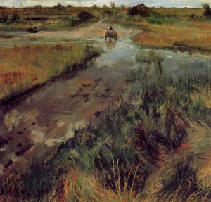 Swollen Stream at Shinnecock by William Merritt Chase Oil Painting