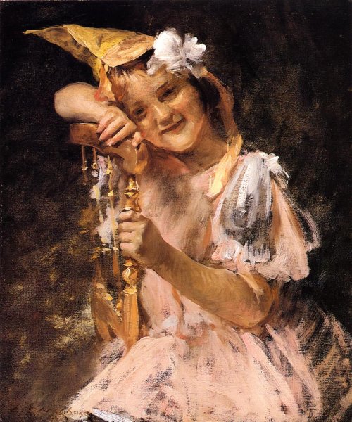 The Birthday Party by William Merritt Chase - Hand-Painted Oil Painting Reproduction