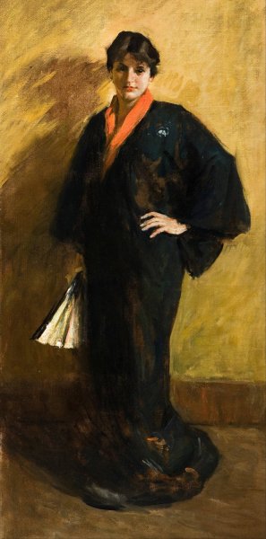 The Blue Kimono by William Merritt Chase Oil Painting