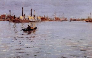 The East River by William Merritt Chase Oil Painting