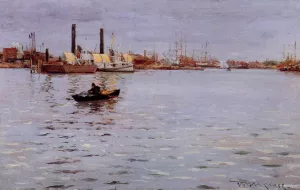 The East River by William Merritt Chase Oil Painting