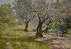 The Olive Grove by William Merritt Chase Oil Painting
