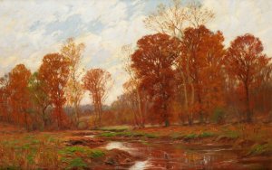 Autumn Landscape by William Merritt Post Oil Painting
