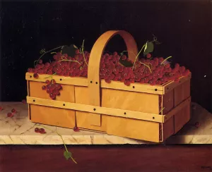 A Basket of Catawba Grapes by William Michael Harnett - Oil Painting Reproduction