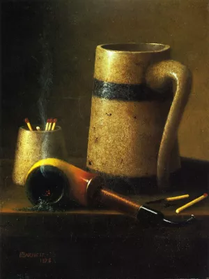 Still Life, Pipe and Mug by William Michael Harnett - Oil Painting Reproduction