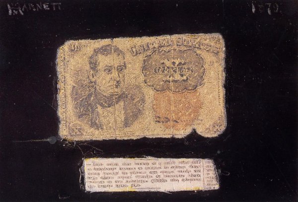 Main Product Photo of Still Life: Ten-Cent Bill Painting by William Michael Harnett
