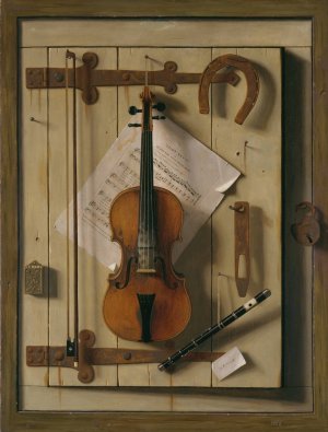 Still Life—Violin and Music by William Michael Harnett Oil Painting