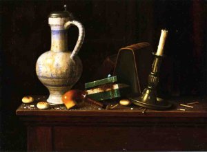 Still Life with Blue and White Pitcher, Tobacco Case and Pipe