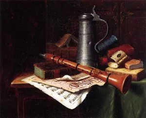 Still Life with Clarinet by William Michael Harnett - Oil Painting Reproduction