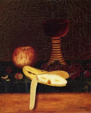 Still Life with Goblet, Fruit and Nuts Oil painting by William Michael Harnett
