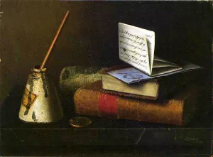 Still Life with Letter to Mr. Lask by William Michael Harnett - Oil Painting Reproduction