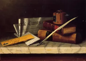 Still Life with Letter to Thomas B. Clarke by William Michael Harnett - Oil Painting Reproduction