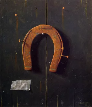 The Golden Horseshoe Oil painting by William Michael Harnett