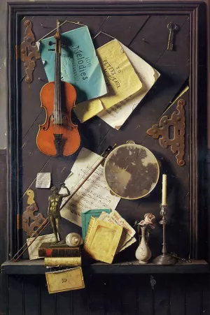 The Old Cupboard Door by William Michael Harnett - Oil Painting Reproduction