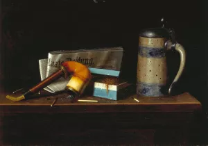 With the Staats Zeitung Oil painting by William Michael Harnett