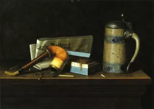With the Staatszeitung by William Michael Harnett - Oil Painting Reproduction