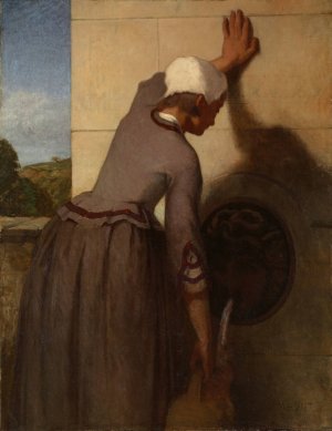 Girl at the Fountain by William Morris Hunt Oil Painting