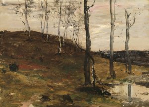 Hillside with Trees by William Morris Hunt Oil Painting