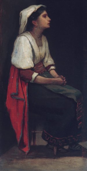 Italian Girl by William Morris Hunt Oil Painting
