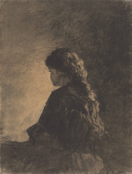 Seated Girl by William Morris Hunt - Hand-Painted Oil Painting Reproduction