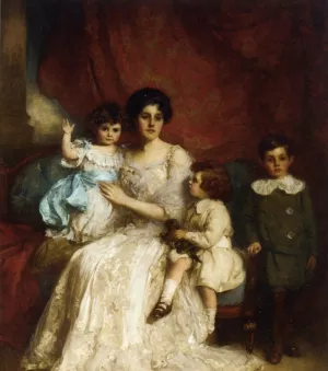 A Family Portrait by William Mouat Loudan Oil Painting