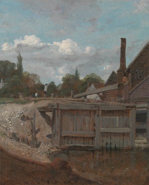 Lock Gate by William Mulready Oil Painting
