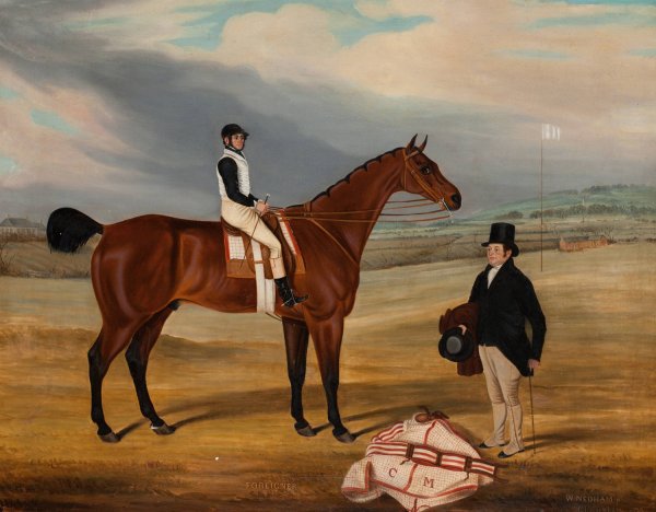 Main Product Photo of Foreigner with jockey up and his owner standing to the right  Painting by William Nedham