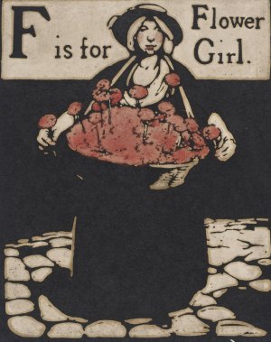 F is for Flower Girl by William Nicholson Oil Painting