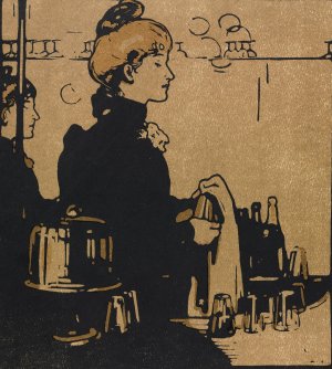 London Types,Barmaid by William Nicholson Oil Painting