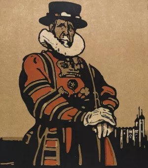 London Types,Beefeater by William Nicholson Oil Painting