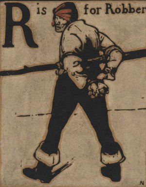 R is Robber by William Nicholson Oil Painting